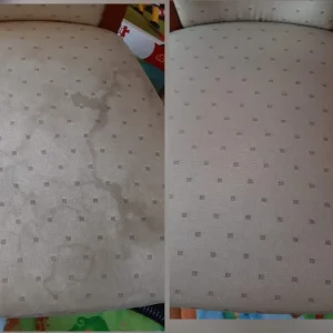 przed i po czyszczeniu tapicerki krzesła